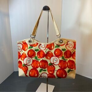 Stylish Apple Print Tote Bag